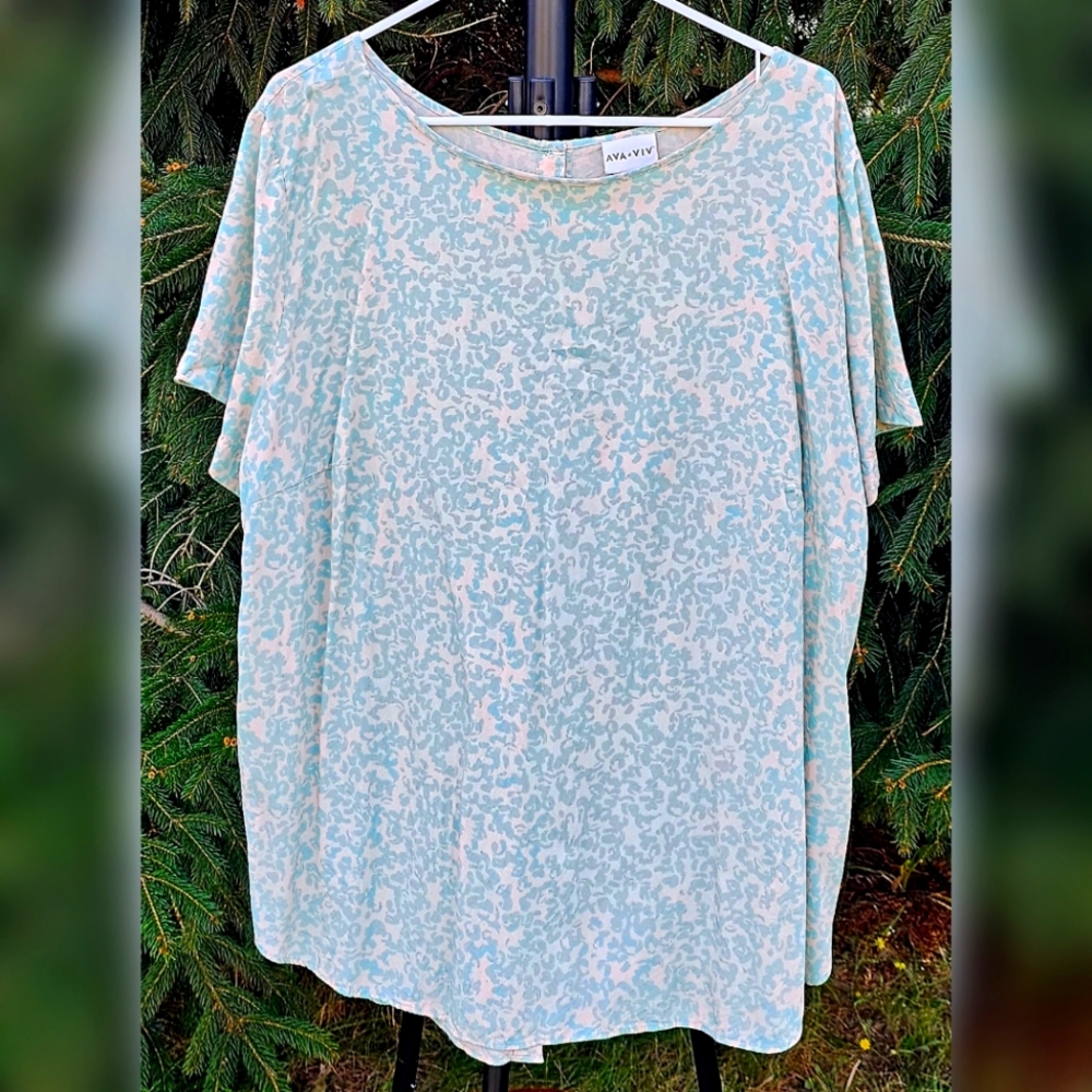Ava & Viv Mint Green Blouse Plus Size 2X